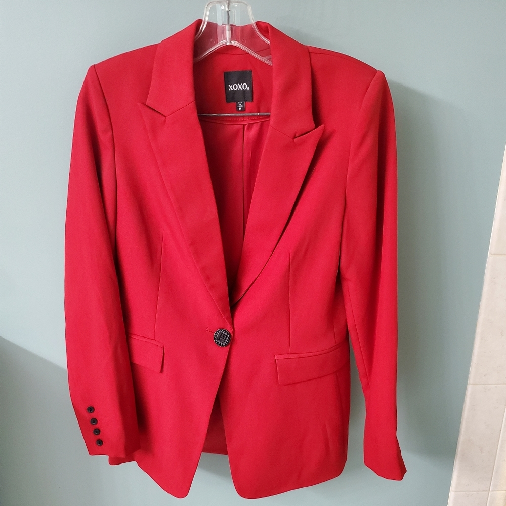 Red lined blazer jacket